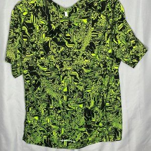 Mens Nike Running Dri-Fit Green and Black Pixel Pattern Shirt